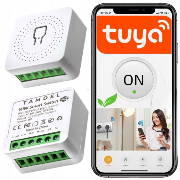 MINI PROGRAMATOR CZASOWY WŁĄCZNIK WiFi SMART TUYA TIMER 16A DOPUSZKOWY