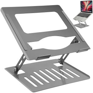 Regulowana podstawka pod laptopa - kolor Srebrny/Szary