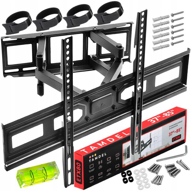 UCHWYT DO TELEWIZORA 37-85 CALI obrotowy EXTRA MOCNY wieszak TV stelaż hak