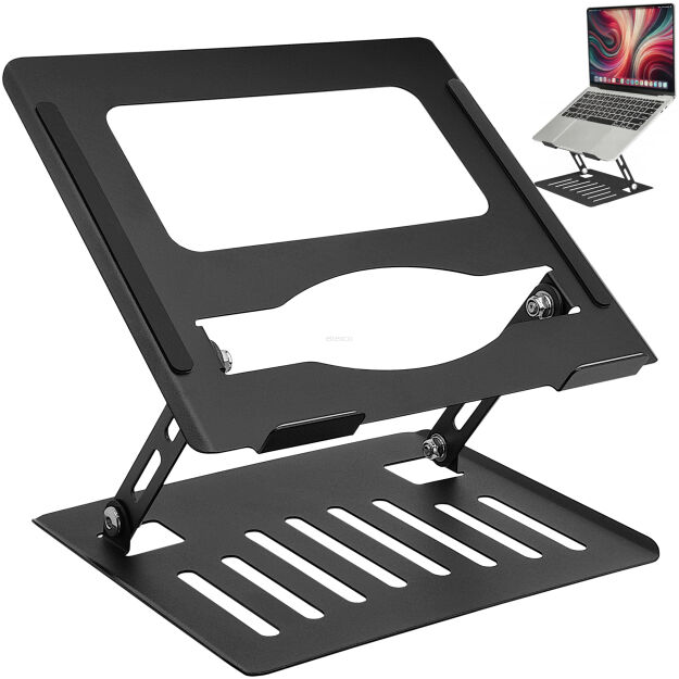 Regulowana podstawka pod laptopa - kolor Antracyt/Czarny